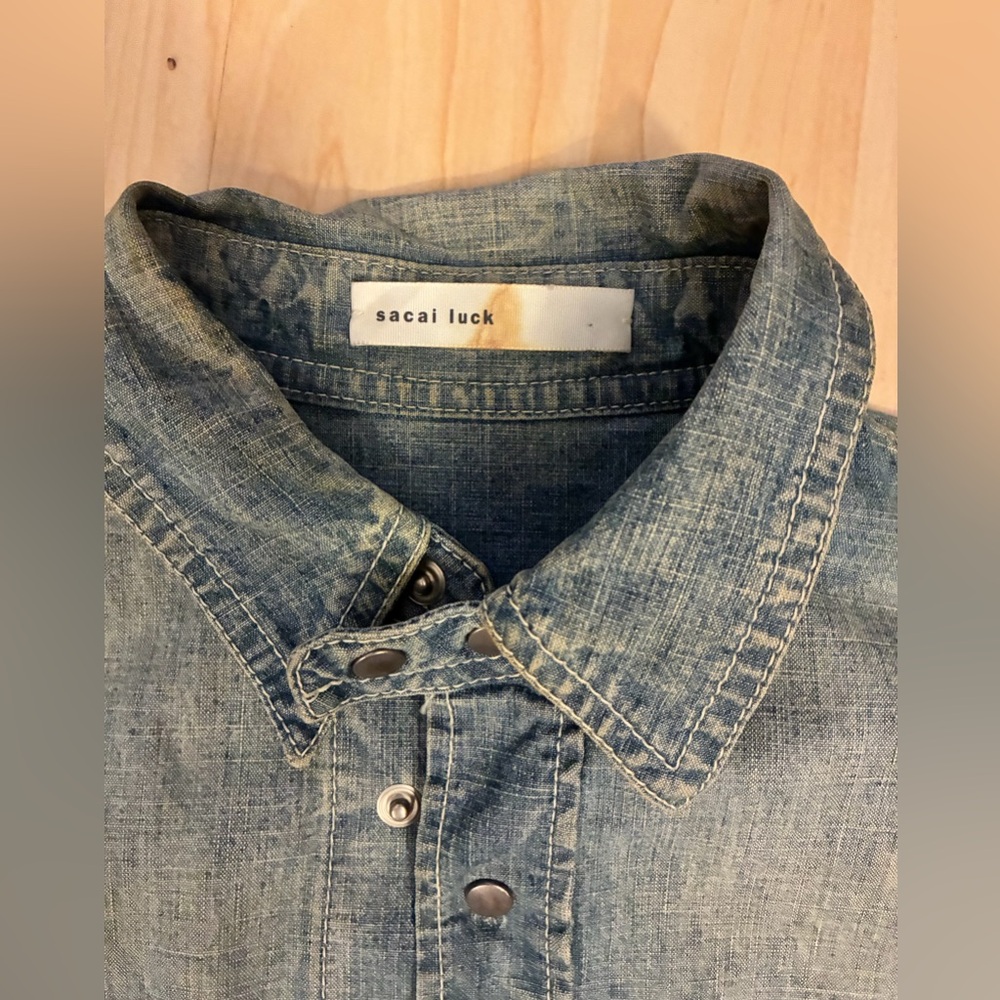 Vintage Sacai Luck Distressed Denim Belted Shirt Dress - Picture 4 of 16